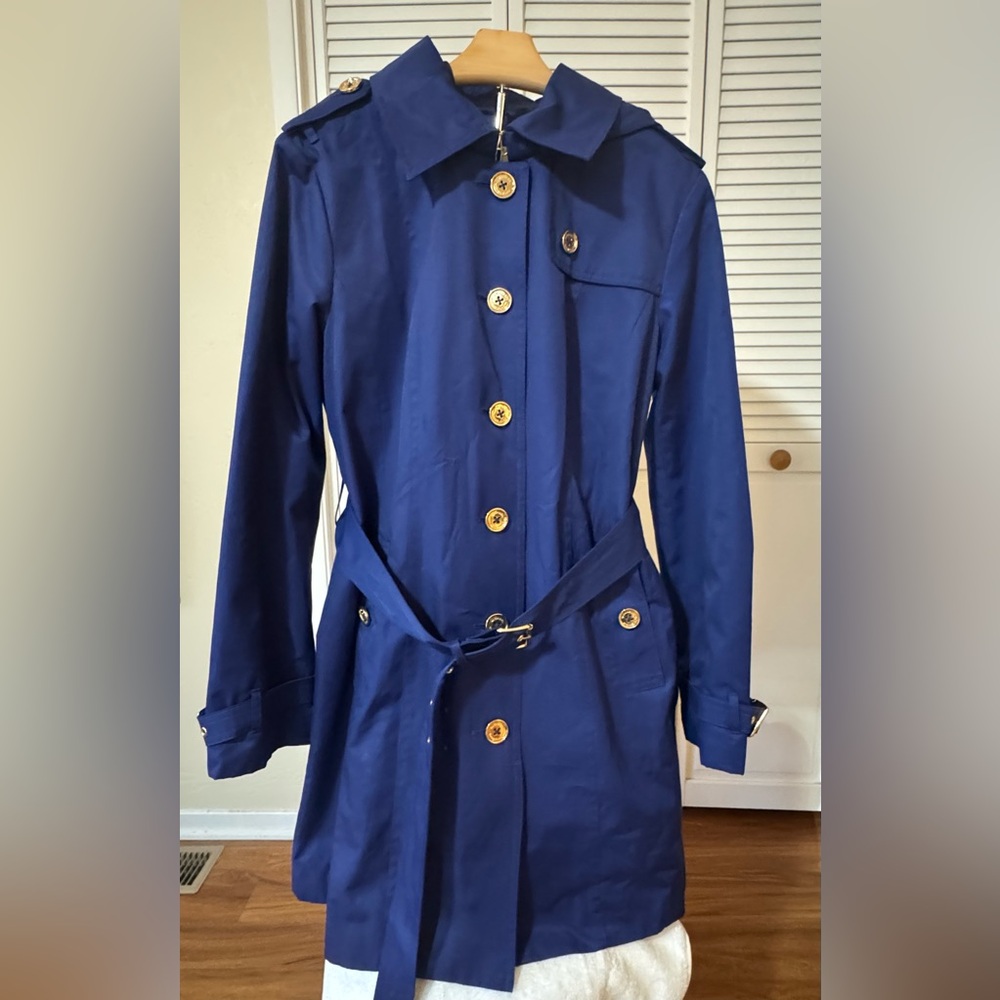 Michael Kors Women’s Cotton Blend Hooded Trench Coat - Size Large